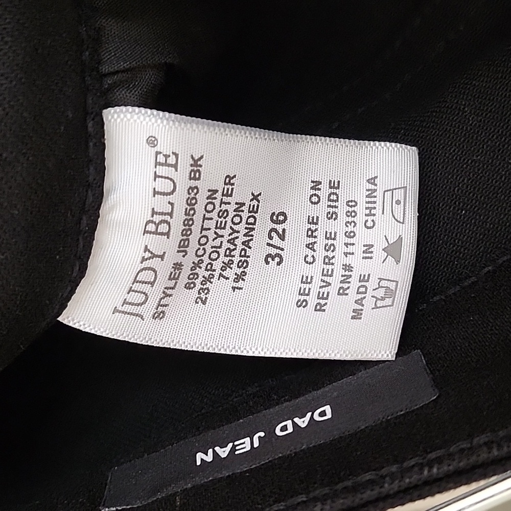 Juudy Blue Dad jeans with cross over Waist Black Blokecore  Size 3/26 - Picture 5 of 14